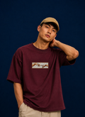 Creation Of Adam Burgundy Oversized T-shirt
