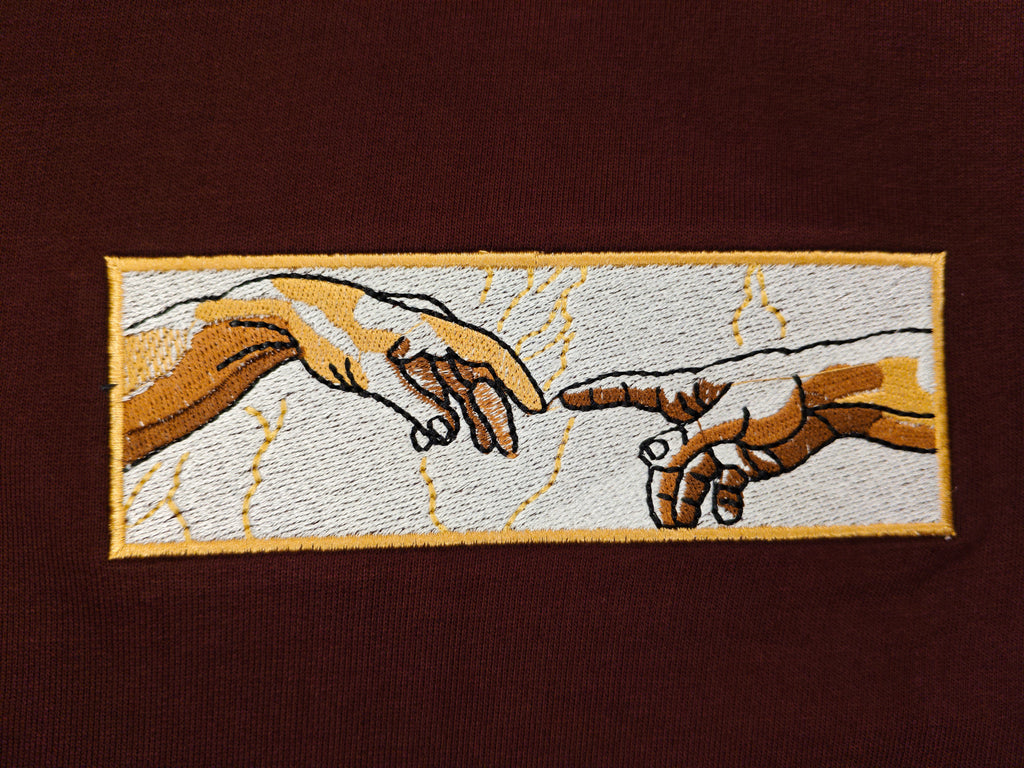 Creation Of Adam Burgundy Oversized T-shirt