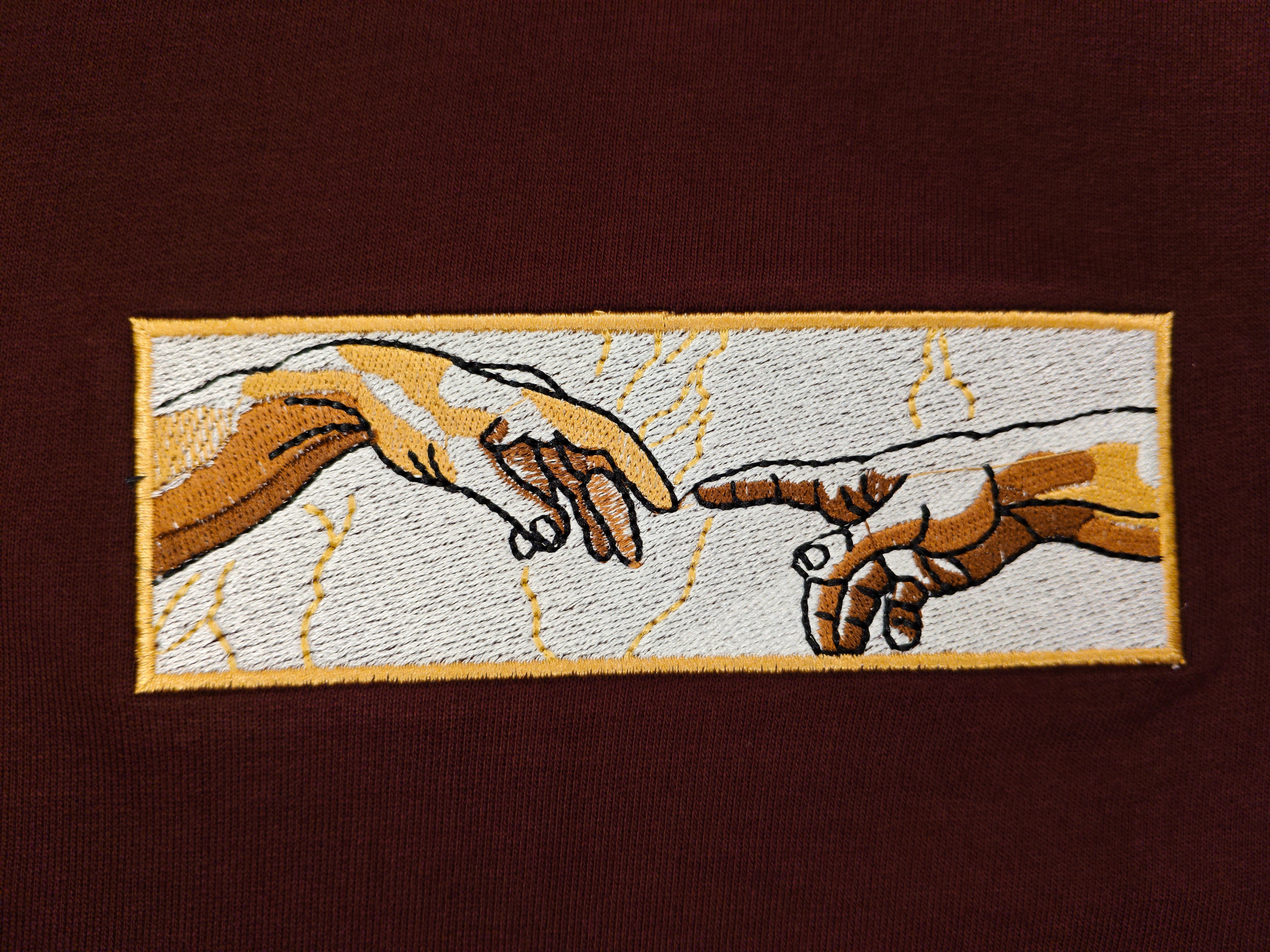 Creation Of Adam Burgundy Oversized T-shirt