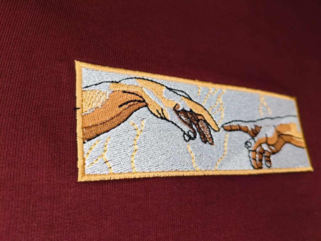 Creation Of Adam Burgundy Oversized T-shirt