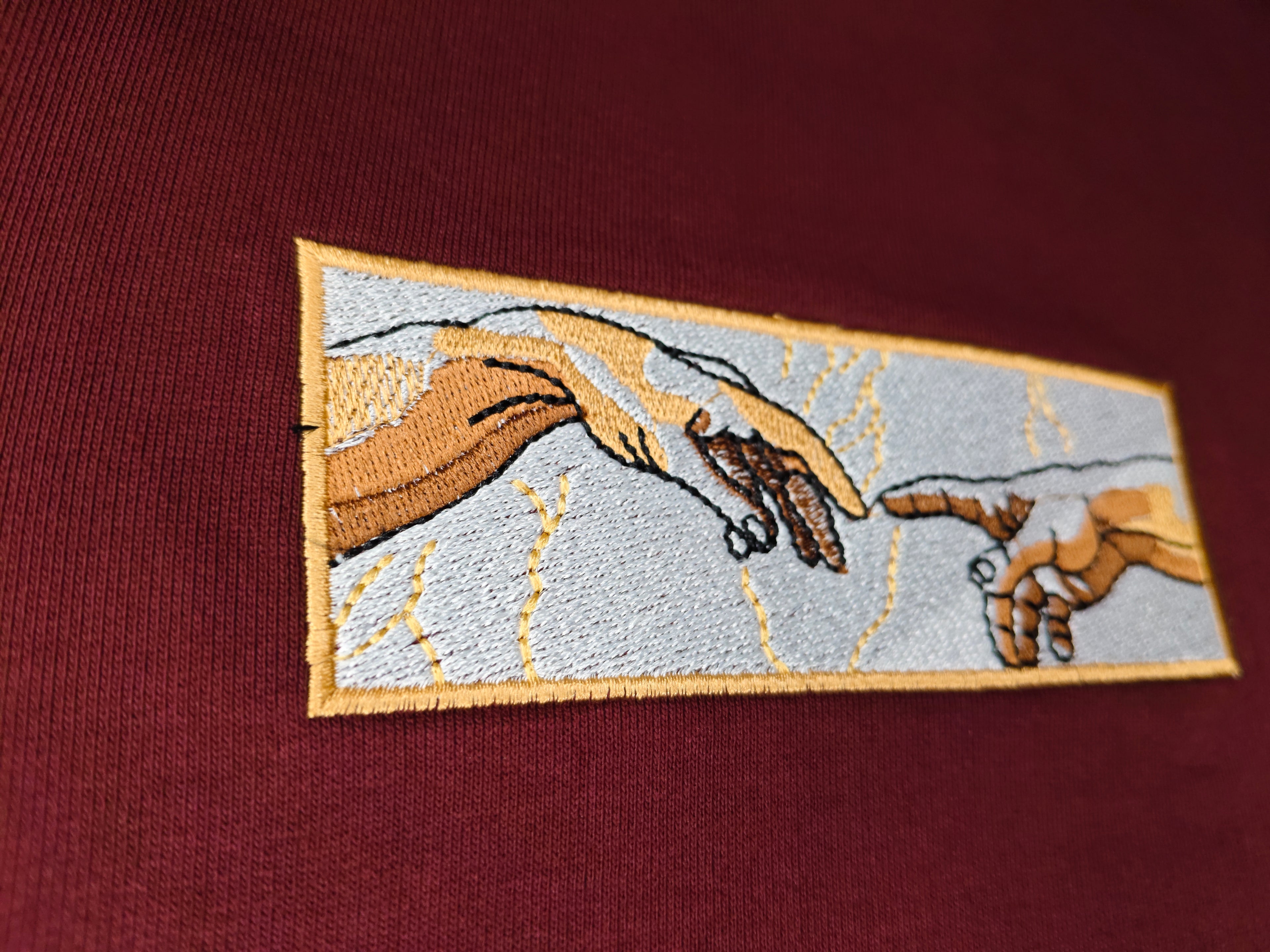 Creation Of Adam Burgundy Oversized T-shirt