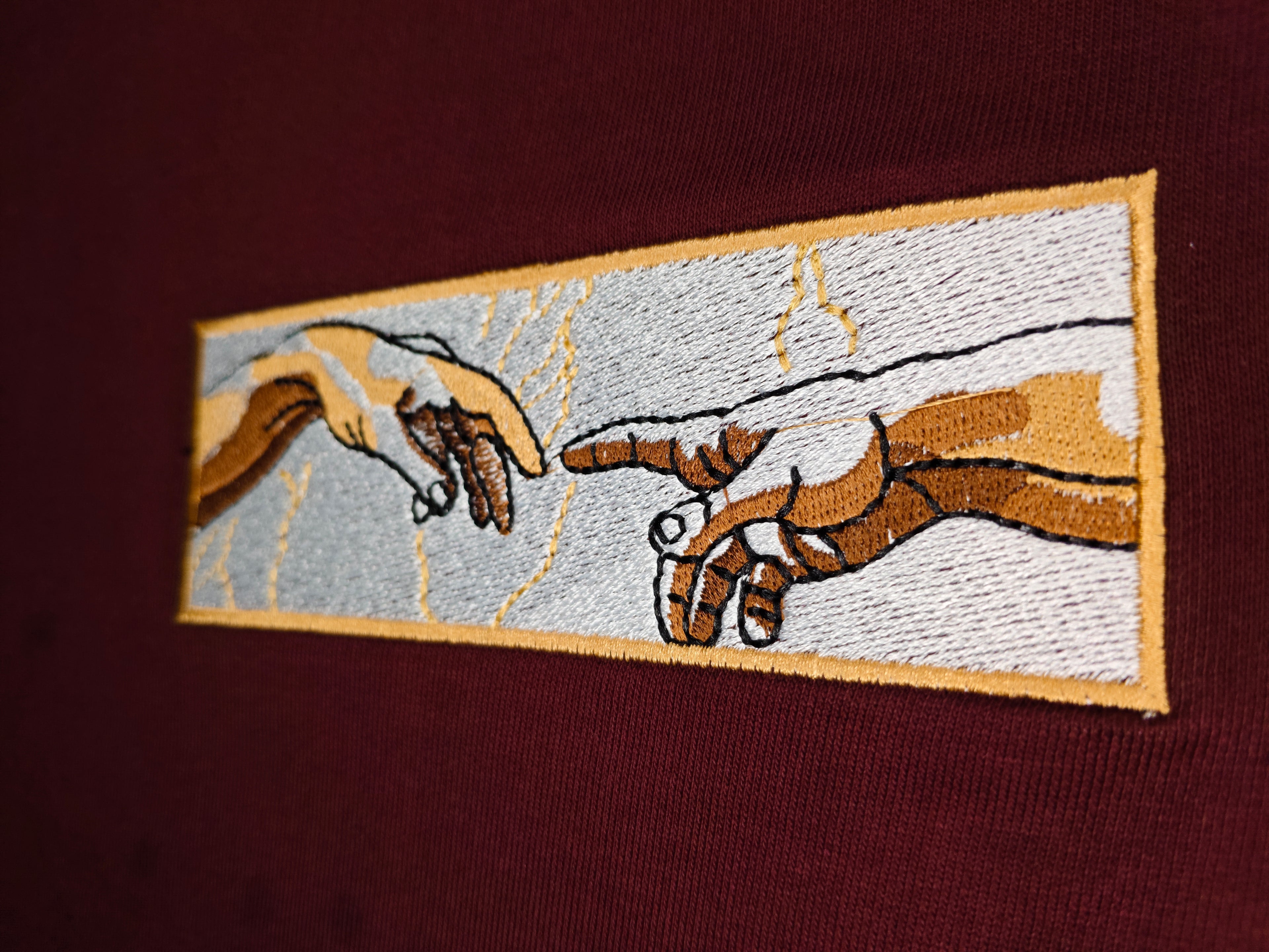 Creation Of Adam Burgundy Oversized T-shirt