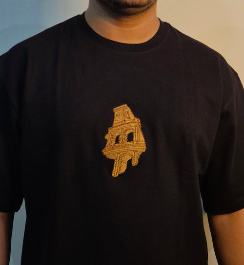 Roman Colosseum Black Oversized T-shirt