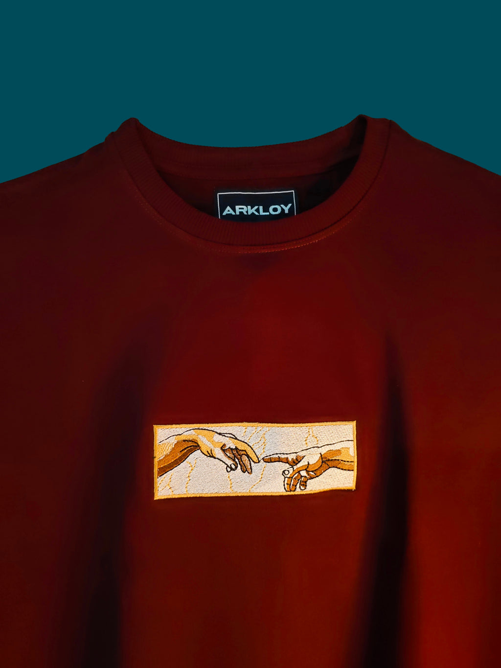 Creation Of Adam Burgundy Oversized T-shirt
