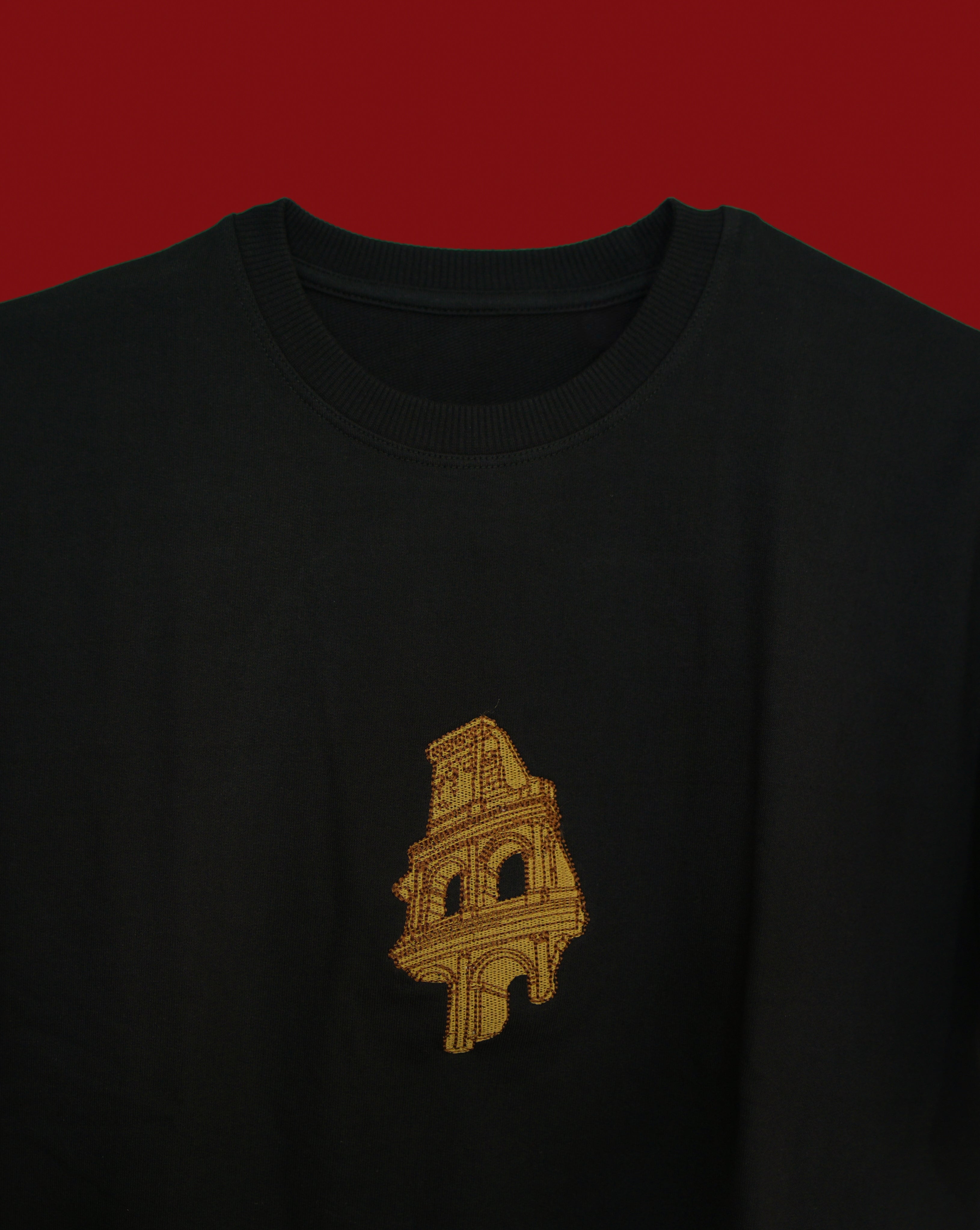 Roman Colosseum Black Oversized T-shirt