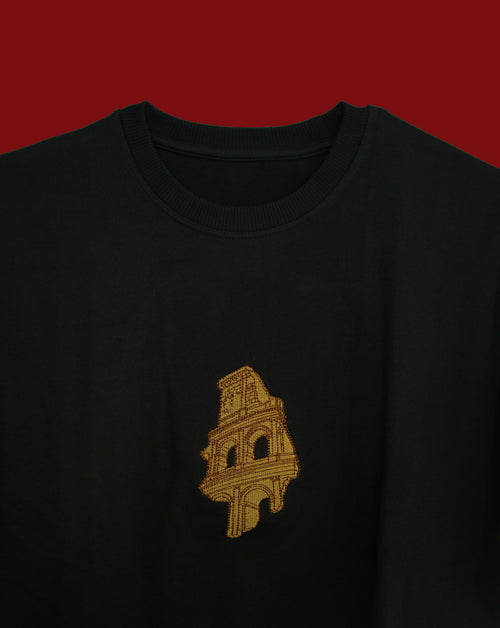 Roman Colosseum Black Oversized T-shirt